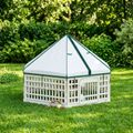 vidaXL 6 panelový psí výbeh 122 x 106,5 x 82 cm Plast Biela Skladací