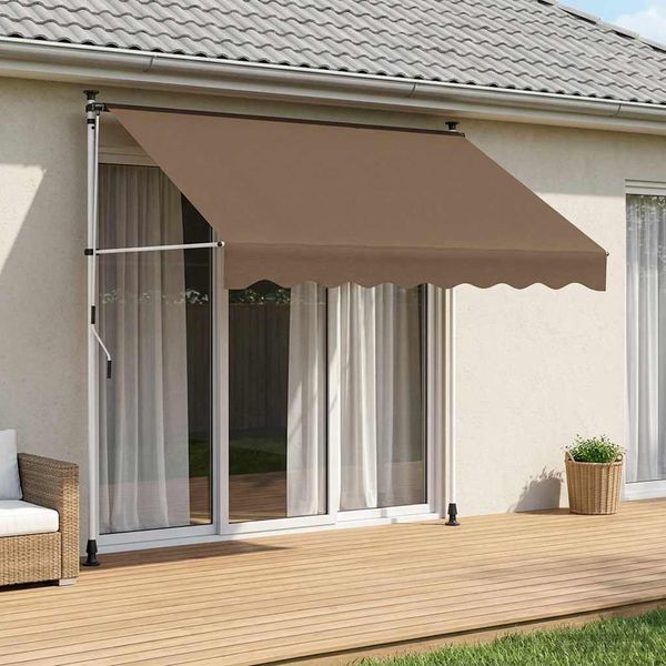 vidaXL Ručná skladacia markíza Sivohnedá 200 cm