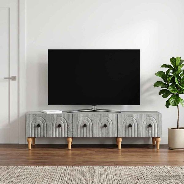 vidaXL TV skrinka Sivá sonoma 147 x 34,5 x 30 cm Kompozitné drevo
