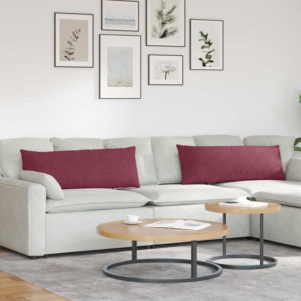 vidaXL Vankúše na pohovku 2 pcs Víno červené 120 x 40 cm látka