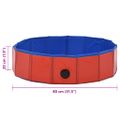vidaXL Skladací bazén pre psov červená 80x20 cm PVC