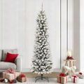 vidaXL Umelý vianočný stromček Biela 240 cm PVC, kov a plast