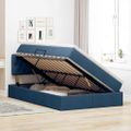 vidaXL Postel s úložným prostorem a matrací Modrá 120 x 190 cm Zamat