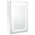 vidaXL Kúpeľňová skrinka s LED a zrkadlom, lesklá biela 50x13x70 cm