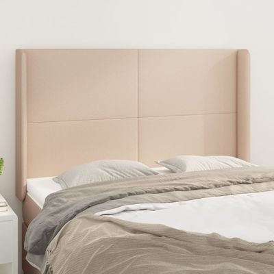 vidaXL Čelo postele so záhybmi kapučínové 147x16x118/128 cm umelá koža