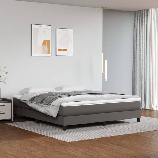 vidaXL Boxspring posteľ s matracom sivá 160x200 cm umelá koža