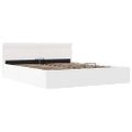 vidaXL Hydraulický posteľný rám+úložný priestor a LED biely 160x200 cm