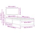 vidaXL Rám postele s čalúneným čelom Čierna 100 x 200 cm