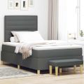 vidaXL Posteľ s pružinovým rámom Tmavo šedá 200 x 120 cm látka