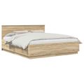 vidaXL Rám postele Sonoma dub 200 x 200 cm Kompozitné drevo