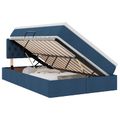 vidaXL Postel s úložným prostorem a matrací Modrá 120 x 190 cm Zamat