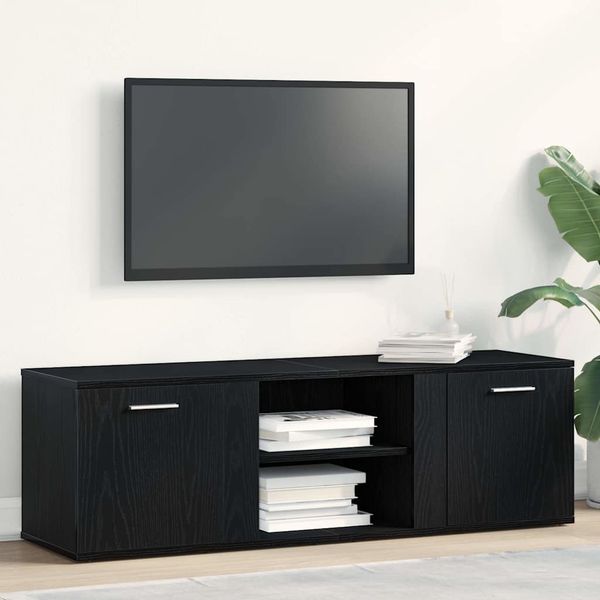 vidaXL TV skrinka, čierny dub, 120x34x37 cm, umelé drevo