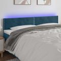 vidaXL Čelo postele s LED tmavomodré 160x5x78/88 cm zamat