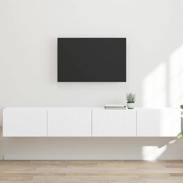 vidaXL TV nástenná skriňa Nástenný 2 pcs Biela 98 x 31 x 29,5 cm
