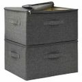 vidaXL Úložné boxy 2 ks látkové 43x34x23 cm antracitové