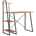 vidaXL Písací stôl s policami, čierny a hnedý 102x50x117 cm