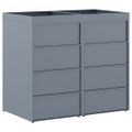 vidaXL Úložisko na 2 koše Wheelie Svetlosivá 136 x 77,5 x 121,5 cm