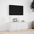 vidaXL TV stolík s LED biely 97x34x40 cm kompozitné drevo