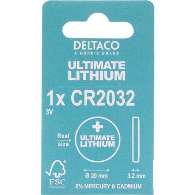DELTACO Ultimate CR2032, Gombíkové batérie, 1ks