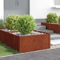 vidaXL Obrubník trávnika 4 ks 60 x 60 x 35 cm Oceľ Hrdzavý