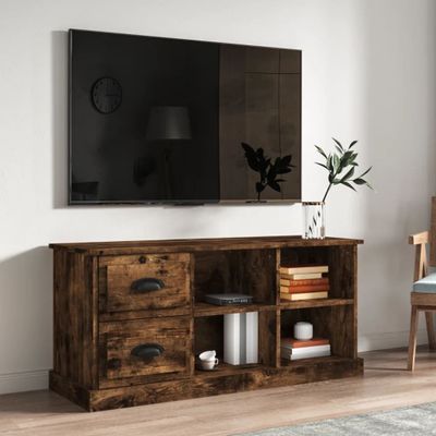 vidaXL TV skrinka dymový dub 102x35,5x47,5 cm kompozitné drevo