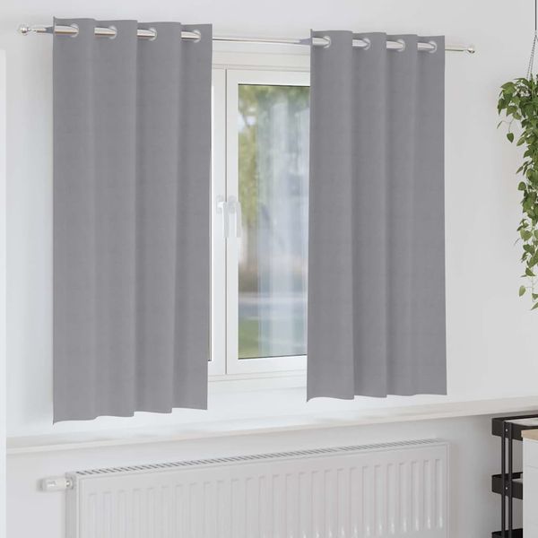 vidaXL Záclony na zatemnenie s krúžkami 2 pcs Svetlosivá 175 x 140 cm