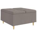 vidaXL Ottoman s Úložným Priestorom Sivohnedá 80 x 80 x 45 cm látka