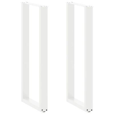 vidaXL Nohy barového stola v tvare U, 2 ks, biele, 50 x (110-111) cm, oceľové