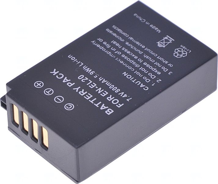 Batéria T6 power Nikon EN-EL20, EN-EL20a, 800mAh, 5,9Wh, čierna