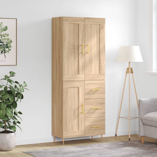 vidaXL Vysoká skrinka dub sonoma 69,5x34x180 cm spracované drevo