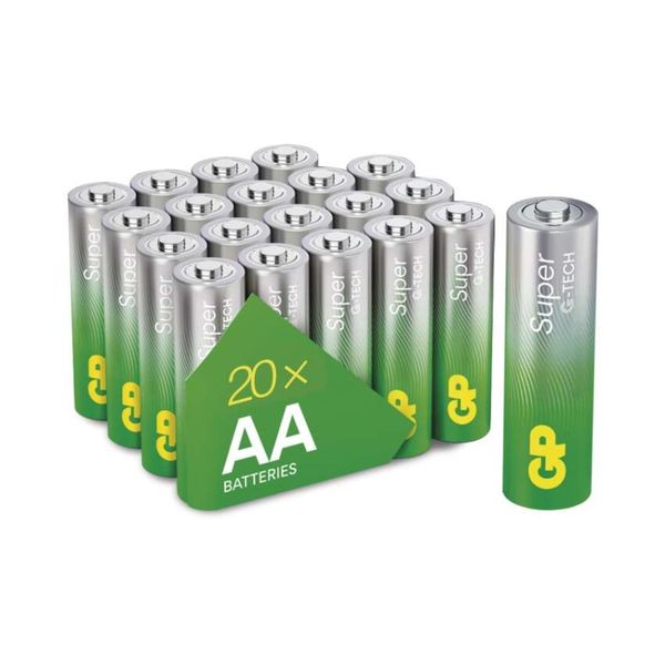Alkalická batéria GP Super LR6 (AA), 20 ks