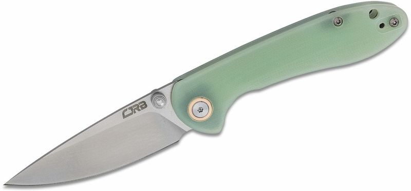 CJRB  J1912S-NTG Feldspar Small vreckový nôž 7,6 cm, Stonewash, priesvitná zelená, G10 (CNC textúra)