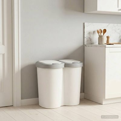 vidaXL Odpadkový kôš Biela 49,5 x 30 x 46,5 cm PP