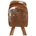 vidaXL Lavica hnedo-biela 110x30x45 cm pravá kozia koža