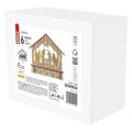 LED vianočný betlém drevený, 15 cm, 2x AA, vnútorne, teplá biela, časovač