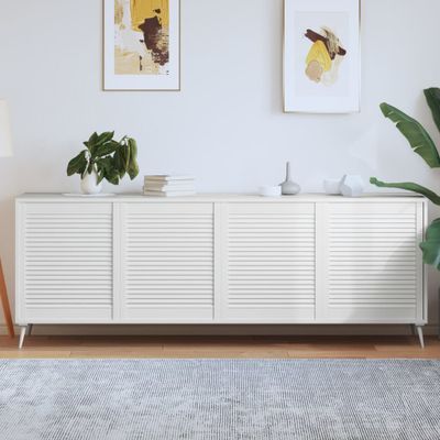 vidaXL Lamelové dvierka na skrinku 4 ks, biele 69x59,4 cm, borovica