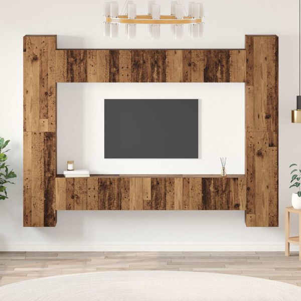 vidaXL Zostava TV skriniek 10 pcs Staré drevo 30,5 x 30 x 90 cm
