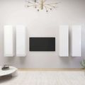 vidaXL TV skrinky 4 ks, lesklé biele 30,5x30x110 cm, kompozitné drevo