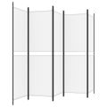 vidaXL 5-panelový paraván biely 250x180 cm látka