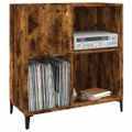 vidaXL Skrinka na platne dymový dub 84,5x38x48 cm kompozitné drevo