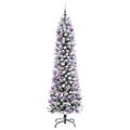 vidaXL Umelý vianočný stromček Biela 240 cm PVC, kov a plast