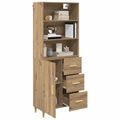 vidaXL Highboard Remeselný dub 69,5 x 32,5 x 180 cm Kompozitné drevo