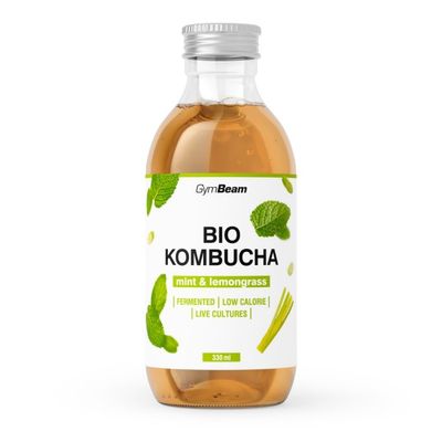 BIO Kombucha - GymBeam, mäta & citrónová tráva, 330 ml
