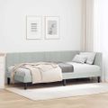 vidaXL Rohový rám postele Svetlosivá 90 cm x 200 cm Zamat