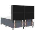 vidaXL Posteľ s pružinovým rámom Tmavo šedá 140 x 190 cm Zamat