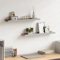 vidaXL Poličky na zarámované obrázky 2 ks sivé 60x9x3 cm MDF
