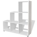 vidaXL Regál na knihy/policový regál v tvare schodov 107 cm, biely