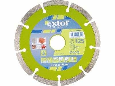 Kotouč diamantový řezný segmentový, 115x22,2mm, suché řezání EXTOL-CRAFT