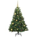 vidaXL Umelý vianočný stromček s 150 LED-i Zelená 150 cm PE a PVC