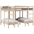 vidaXL Trojitá poschodová posteľ 140x200/70x140 cm borovicový masív